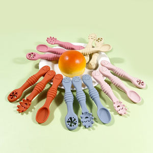 Set <span class=keywords><strong>de</strong></span> Alimentación para Bebés, Kit <span class=keywords><strong>de</strong></span> Cuchara y Tenedor para Niños Pequeños, Libre <span class=keywords><strong>de</strong></span> BPA, Silicona con Punta Suave, Cuchara <span class=keywords><strong>de</strong></span> <span class=keywords><strong>Aprendizaje</strong></span>, Fácil Agarre, Destete Guiado por el Bebé - Product Image 4