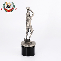 Figurine de joueur de basket personnalisée en étain poli, trophée de joueur de basket étoile, logo personnalisé, décoration de vacances en métal moulé, vente chaude