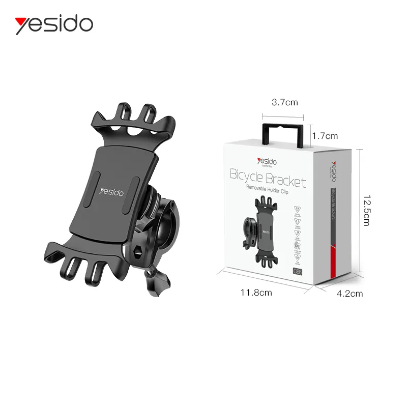 Yesido 360 Motorcycle Motorbike Bicycle Mobile Smart Phone Mount Cell X Grip Silicone Phone Holder For Bike