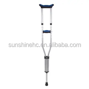 CR212 Alumínio Dobrável Axilar Muletas Altura Ajustável Walking Stick Muleta Axilar Para Adultos Lesões nas Pernas