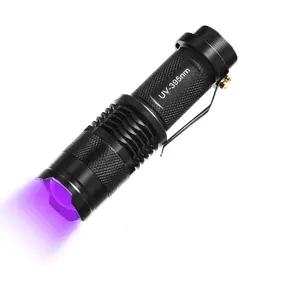 乐活强力手电筒手电筒宠物黑光395纳米紫外手电筒发光二极管手电筒3种模式野营夜路