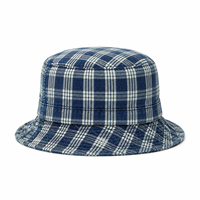 Chapeau Bob Unisexe Vintage Lavé à Rayures pour l'Été, Large Bord, Protection Solaire Extérieure, Logo Personnalisé Imprimé en Usine, Vente en Gros