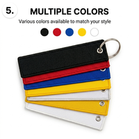 Porte-clés tissé avec logo personnalisé, étiquette brodée pour cadeaux promotionnels de marque