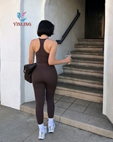 Haut de yoga OEM à manches longues et coupe ajustée, léger, avec liens, pour la gym et le fitness, ensemble soutien-gorge et haut.
