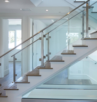 Fabricant chinois de premier plan : Garde-corps en verre pour balcon, design facile à installer, pour la maison et le bricolage, avec poteaux, nouveau design de balustrade en verre
