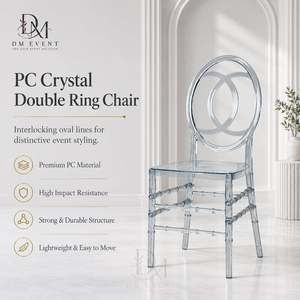 Silla Chiavari Transparente Azul de Policarbonato con Respaldo de Doble Aro, Ligera y Duradera para Eventos de Boda - Product Image 1