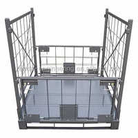 Cage de stockage pliable et empilable pour palettes, idéale pour entrepôts industriels