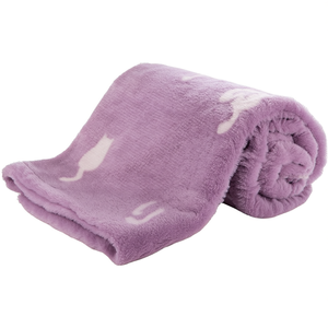 Couverture pour animaux de compagnie, violette, 70 x 50 cm, avec imprimé chat, pour chats et chiens, couverture en polaire douce et confortable - Product Image 3
