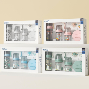 Coffret cadeau pour nouveau-né ALGO 0-12 mois, sans BPA, sucette à motif de dessin animé, boîte de conservation des aliments frais, <span class=keywords><strong>biberon</strong></span> en PP avec poignée - Product Image 6