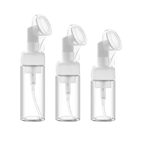 Lote de limpeza facial para cosméticos, limpador de bomba com escova de silicone para lavar o rosto, garrafa vazia de 100ml, 120ml, 150ml, lote de estoque