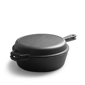 Poêle à steak en métal fait à la main en <span class=keywords><strong>fonte</strong></span> à l'<span class=keywords><strong>ancienne</strong></span> et poêle à soupe/ragoût fer brut épaissi pour usage domestique - Product Image 2