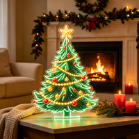 Enseigne néon personnalisée en forme de sapin de Noël, lumière néon LED en forme de sapin de Noël pour mur de maison, vitrine de magasin, décoration de Noël