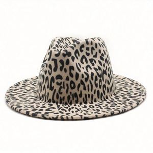 Autumn Winter Fashion Trendy Leopard Print <b>Fedora</b> <b>Hat</b> for Women <b>Men</b> Outdoor Travel Party Jazz <b>Hat</b> - Product Image 6