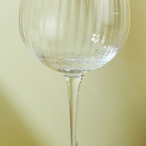 LaKotto 620ml Gobelet artisanal élégant en <span class=keywords><strong>verre</strong></span> à pied avec accents dorés à rayures verticales pour le <span class=keywords><strong>vin</strong></span> et les boissons - Product Image 2