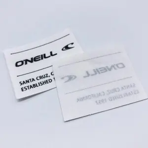Etichette in cotone morbido bianco con Logo del marchio stampato serigrafato personalizzato ecologico