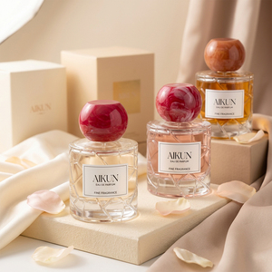 Coffret de parfums floraux de luxe pour femmes de la marque Aikun avec capuchon rouge et boîte cadeau pour une collection de parfums romantiques. - Product Image 1