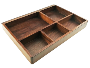 Utensils Holder Adjustable Cutlery Silverware Wood Lacquer Finish Expandable <b>Drawer</b> Organizer Tray Classic Multifunction Single - Product Image 1