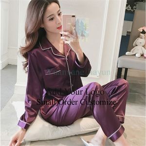Conjuntos de pijamas modales para mujer, <span class=keywords><strong>ropa</strong></span> de dormir informal amarilla, trajes de primavera y otoño de manga larga, <span class=keywords><strong>ropa</strong></span> para el hogar, lencería de pijama para mujer - Product Image 4