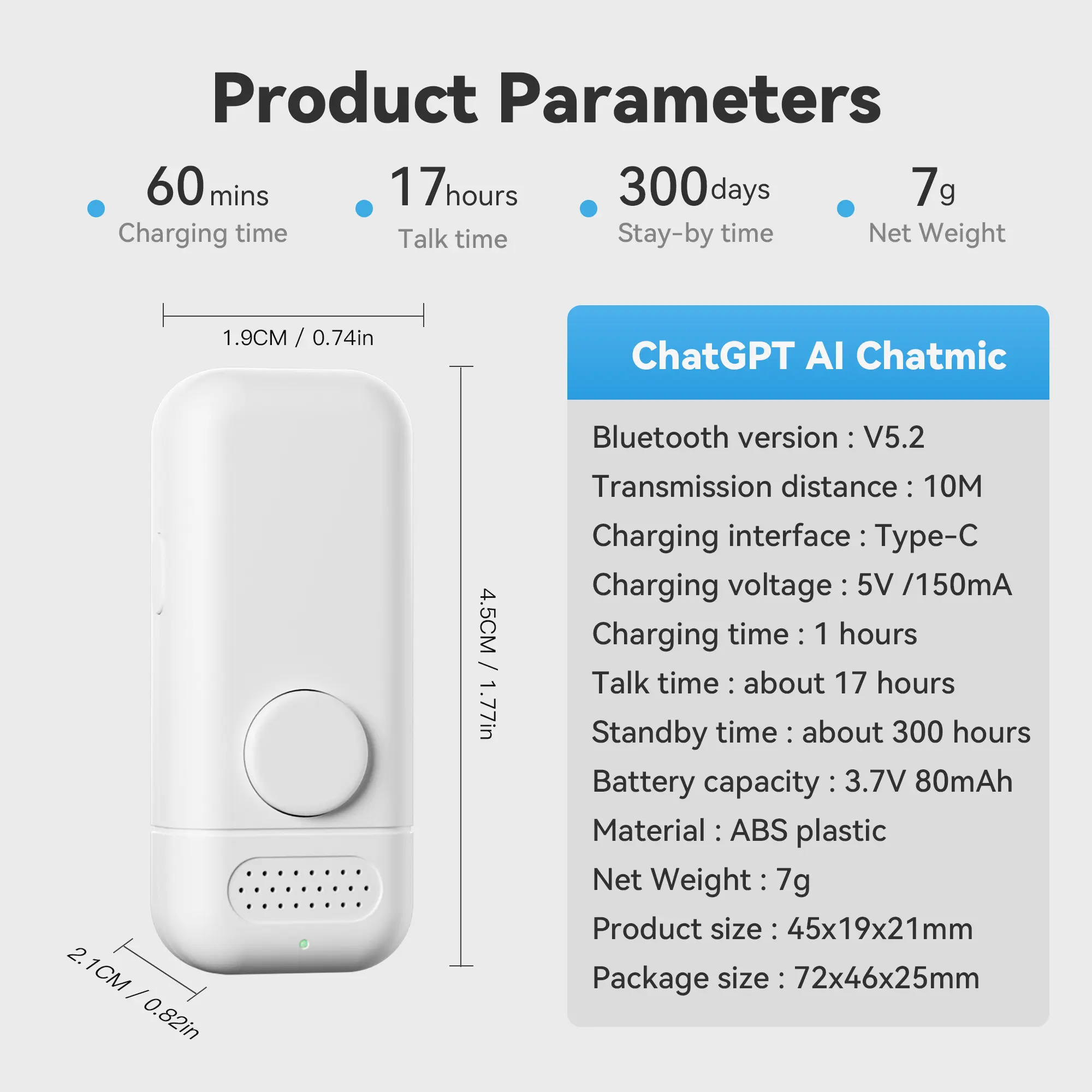Apparaat Chatgpt Integratie Gadget Taalbegrip Ai Gadget Voice Responsive System Kleine Bluetooth Microfoon