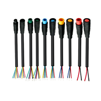Konektor Motor Ebike IP68 M8 Tahan Air dengan Kabel PVC PUR Terlindung 2 Pin 8 Pin Berkode A, Konektor M8