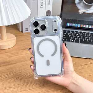 เคสโทรศัพท์แม่เหล็กใสสำหรับ iPhone 18 17 16 Pro Max ปุ่มสีตัดกันสวยงาม พร้อมรูสำหรับสายคล้อง ป้องกันการกระแทก ใส โปร่งแสง - Product Image 2