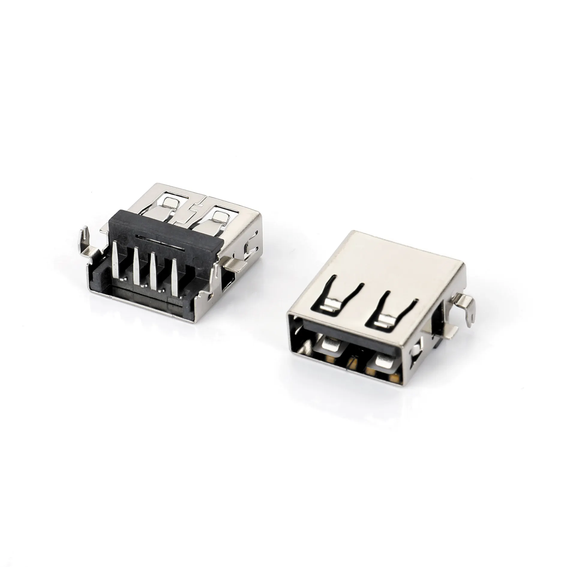 USB Connector Female Type A 90 Degree Sunken Without Curl Socket 2.0 Female Usb Connector For PCB