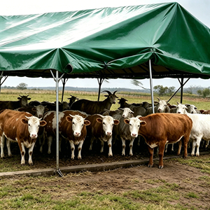 Lona de Poliéster Reforzada con PVC Impermeable y Resistente a los Rayos UV para Coberturas Exteriores de Ganado, Cabras, Establos y Animales de Granja - Product Image 2