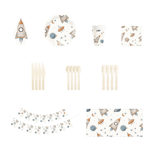 Juego de Vajilla Temática de Astronauta del Espacio Exterior DAMAI, Platos con Forma de Cohete para Niños, Kit de Fiesta de Cumpleaños para Niños - Product Image 3