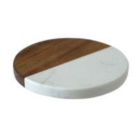Vente en gros de sous-verres en bois et en marbre de style européen, hexagone rond personnalisé avec motif carré, tapis et tampons à usage domestique