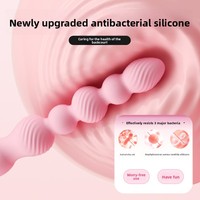 Plug anal en silicone anti-bactérien avec perles en chaîne, vibrateur à 10 modes, rechargeable, étanche, jouet sexuel pour adultes unisexe pour femmes et hommes