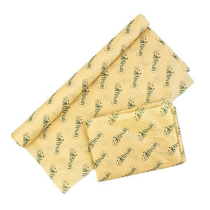 ورق تغليف كرافت بيج مع طباعة خطية سوداء فنية على كامل الورق لتغليف الهدايا والعلامات التجارية للبيع بالتجزئة - Product Image 4