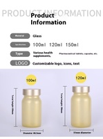 Capsule en verre de qualité alimentaire de Golden Health Products pour comprimés de poudre de médecine Bonbons sous-embouteillage de phytothérapie chinoise