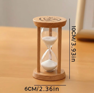 Clessidra Rotonda in Legno a <span class=keywords><strong>Tre</strong></span> Pilastri da 30 <span class=keywords><strong>Minuti</strong></span>, Timer Creativo in Vetro, Piccola Clessidra Ornamentale da Scrivania - Product Image 1