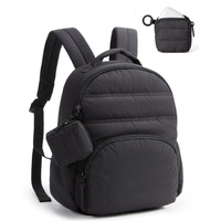 Sac à dos matelassé unisexe léger 20-35L en polyester imperméable avec fermeture éclair, idéal pour les activités sportives de plein air et le quotidien