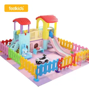 High quality children playhouse kindergarten kids play house small plastic indoor playground equipment with slide toy