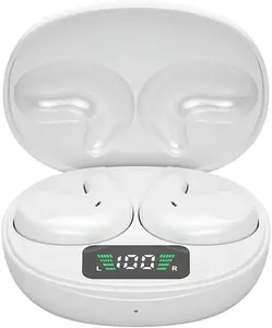Earbud nirkabel untuk tidur, Headset Stereo Hi-Fi Bass dalam dengan mikrofon headphone in-Ear, bantalan telinga suara Premium mendalam