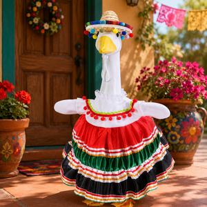 Disfraz de Fiesta, Vestido Mexicano, Sombrero de Paja, Estatua de Ganso para Jardín, Ropa, Decoración para Fiestas y Jardín - Product Image 1