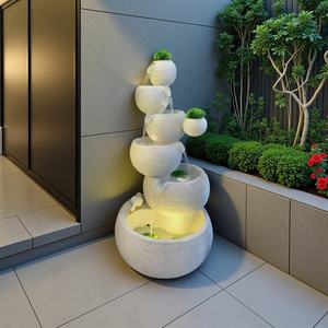 Ornement de jardin en résine de style artificiel, cascade extérieure, <span class=keywords><strong>fontaine</strong></span> à eau potable pour animaux de compagnie, intérieur, pour chiens et chats - Product Image 6