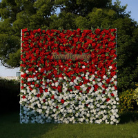 Fabrieks prijs Romantische Zijden Kunstbloemen Wand Vierkant 3D Eco-vriendelijke Bruiloft en Hotel Decoratie Set met Lichteffecten