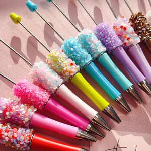 Nouveau style B7001 – Stylo à bille en plastique DIY avec perles, breloques, paillettes <span class=keywords><strong>color</strong></span>ées et strass – Jouet fantaisie pour la création de bijoux - Product Image 4