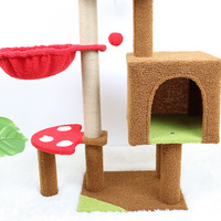 Arbre à chat tout-en-un avec lit et structure d'escalade ; empreinte compacte ; accessoires adaptés aux chats ; plateforme de saut résistante aux griffures