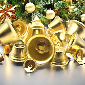 <span class=keywords><strong>Mini</strong></span> Campanas Doradas de 10mm-50mm, Artesanía Metálica Hecha a Mano, Decoración para Árbol de Navidad, Adorno Colgante para Mascotas, Manualidades, Regalo - Product Image 2