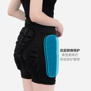 <b>Hip</b> Protector Shorts With Knee <b>Pads</b> Adult Unisex Shock Absorption Black GT305 Ski Pants - Product Image 3