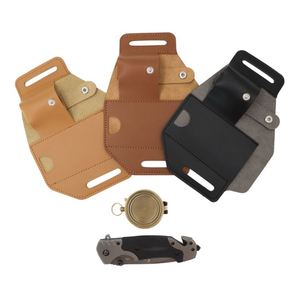 Outdoor Waist Multitool Sheath PU <b>Leather</b> <b>Tool</b> Pouch Holster Pocket Organizer with Belt Loop for Compass Knife - Product Image 4