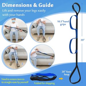 Fournitures de thérapie de réadaptation : Sangle d'assistance pour le levage des jambes, Sangles de lit, Sangle de main, Boucle de pied de remplacement pour équipement de genou et de hanche - Product Image 5