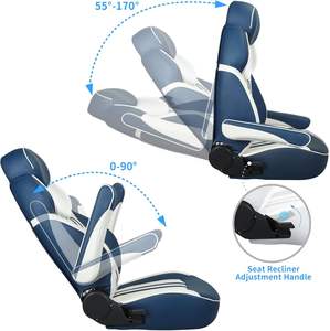 كرسي كابتن من الجلد الصناعي المقاوم للماء وسادة للمقعد القطني من الفوم الذاكرة بشكل مستطيل يدويًا قابلة للتخصيص - Product Image 5