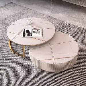 Meuble de divertissement moderne pour salon, personnalisable en usine OEM, avec cadre en bois et plateau en marbre ou en ardoise, support TV assorti - Product Image 4