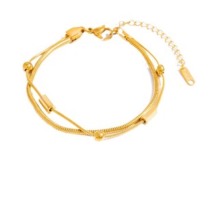 Pulsera de acero inoxidable chapada en oro de 18 quilates, resistente a la decoloración, cadena de joyería para mujer, pulseras para accesorios de moda DIY. - Product Image 5