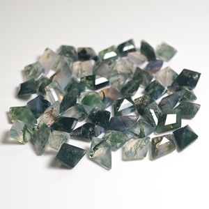 ZDD Rhombus Natural Agate With Waterweed Green Square Jewelry Finding For DIY Rings Earrings Pendants - Product Image 4