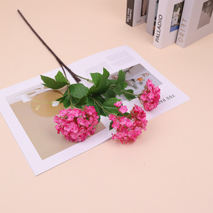 Hortensia Artificial de Tres Cabezas, Estilo Clásico, Flor de Seda, Decoración Suave para Bodas, Fotografía, Accesorios, Decoración del Hogar - Product Image 6